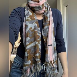 J. Crew Pink and Brown Camo Wrap